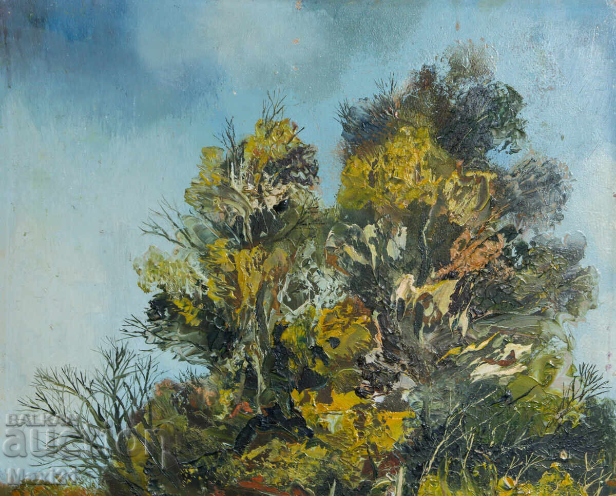 Licitație Pictură în ulei, peisaj frumos de natură