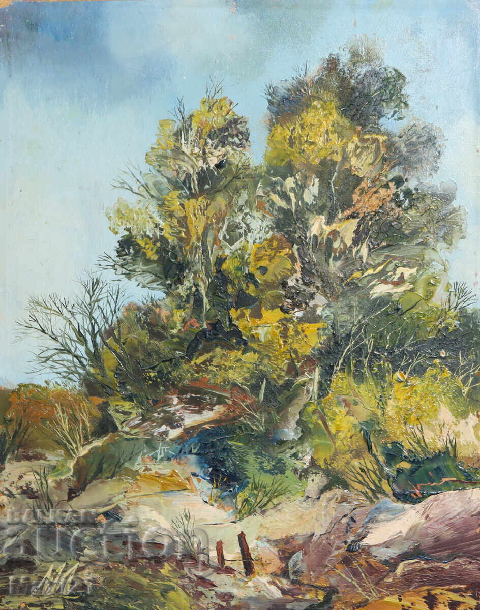 Pictură în ulei, peisaj frumos de natură