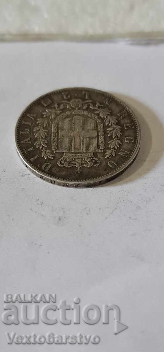 Coin - ITALY - 2 Lire 1863 - UNC - 7 Coin - ITALY - 2 Lire 1863 - UNC - 7
