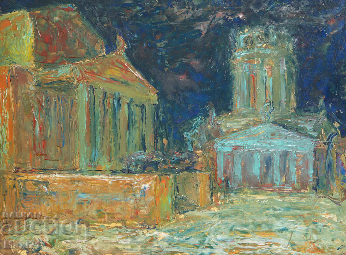 Auction  Oil painting, cityscape