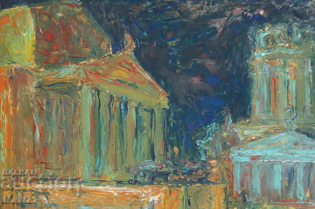 Delivery of Oil painting, cityscape