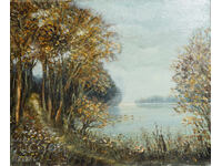 Маслена картина красив пейзаж, горска пътечка край река