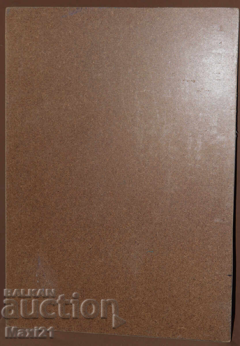 Oil painting, genre landscape, rural houses, 1999 - 7