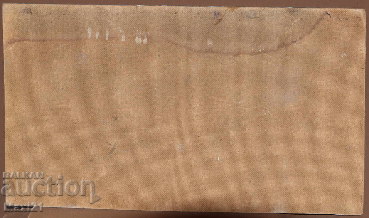 Ελαιογραφία, όμορφο φθινοπωρινό τοπίο ποταμού, υπογεγραμμένη - 7