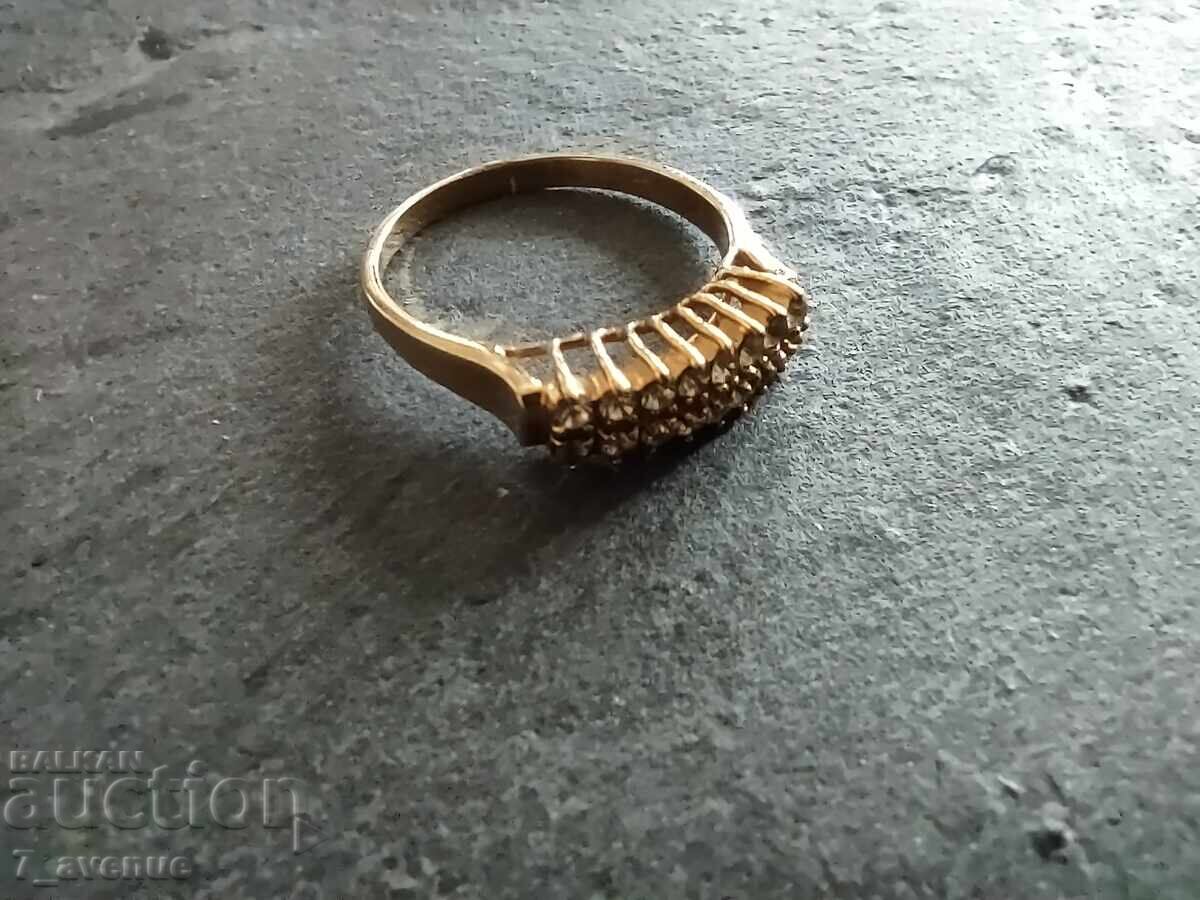 Auction  Stylish star ladies RING, with gold plating and stones 27.10.25