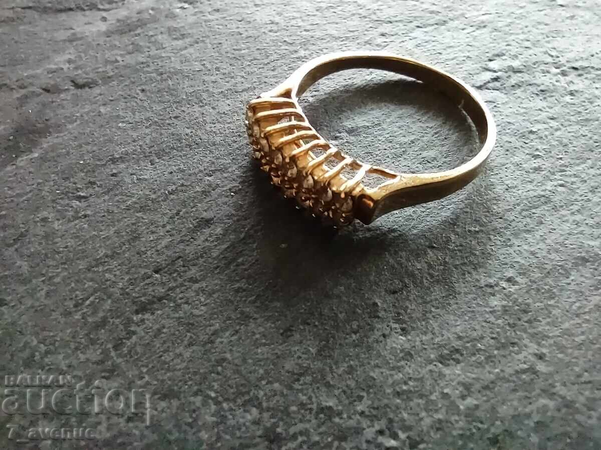 Stylish star ladies RING, with gold plating and stones 27.10.25