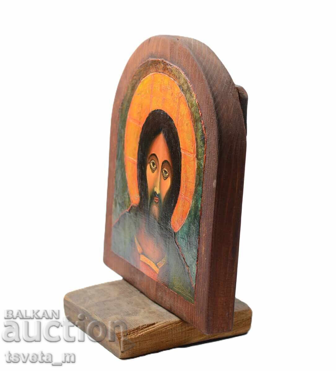 Wooden icon Jesus Christ, hand-painted, author's work with price 35.00 BGN | € 17.90 Wooden icon Jesus Christ, hand-painted, author's work with price 35.00 BGN | € 17.90