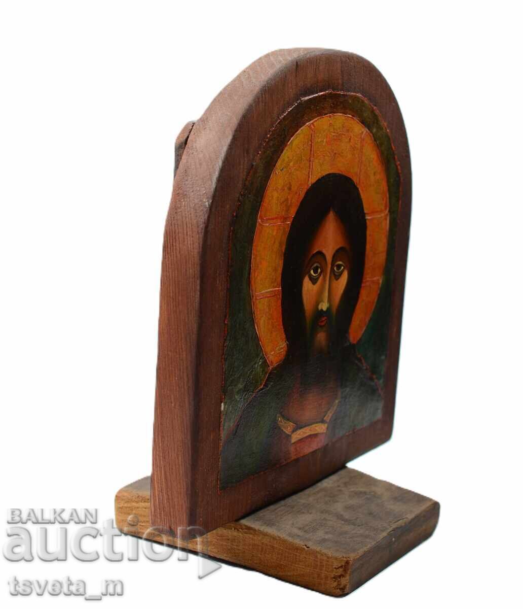 Auction Wooden icon Jesus Christ, hand-painted, author's work Auction Wooden icon Jesus Christ, hand-painted, author's work