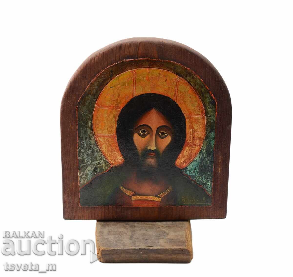 Wooden icon Jesus Christ, hand-painted, author's work Wooden icon Jesus Christ, hand-painted, author's work