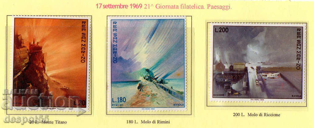 1969. San Marino. Day of Philately - Paintings by R. Viola 1969. San Marino. Day of Philately - Paintings by R. Viola