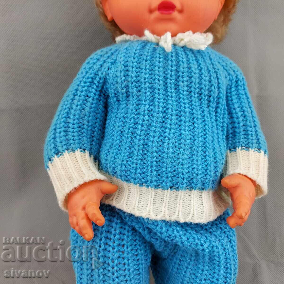 Auction  Old Soviet Rubber Plastic Blonde Doll 40cm #3158