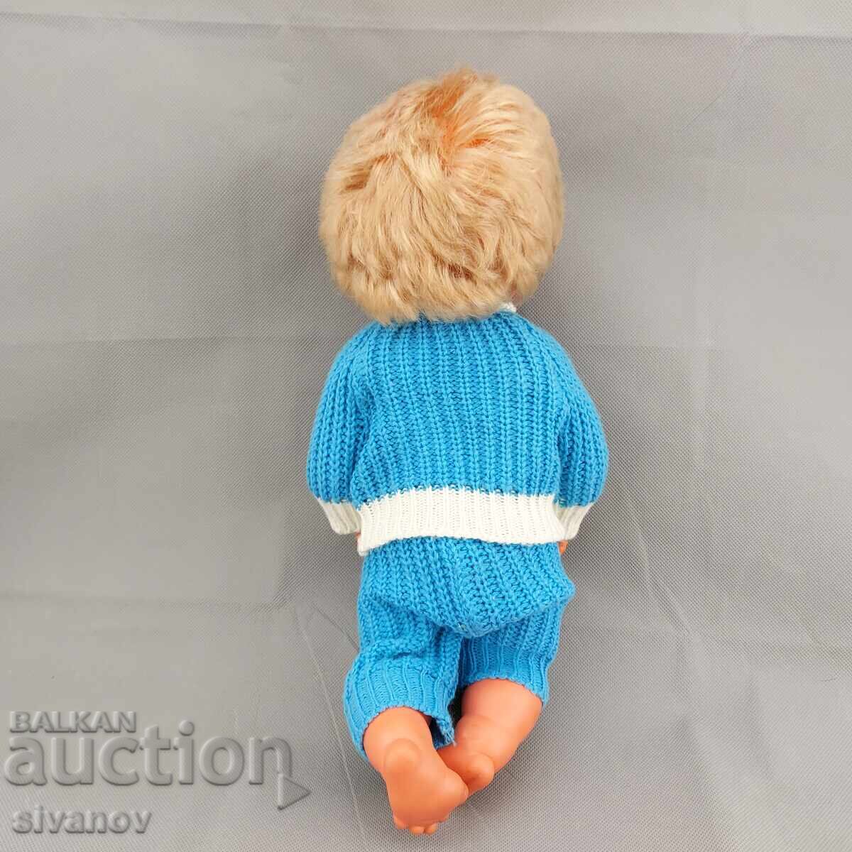 Old Soviet Rubber Plastic Blonde Doll 40cm #3158 - 5