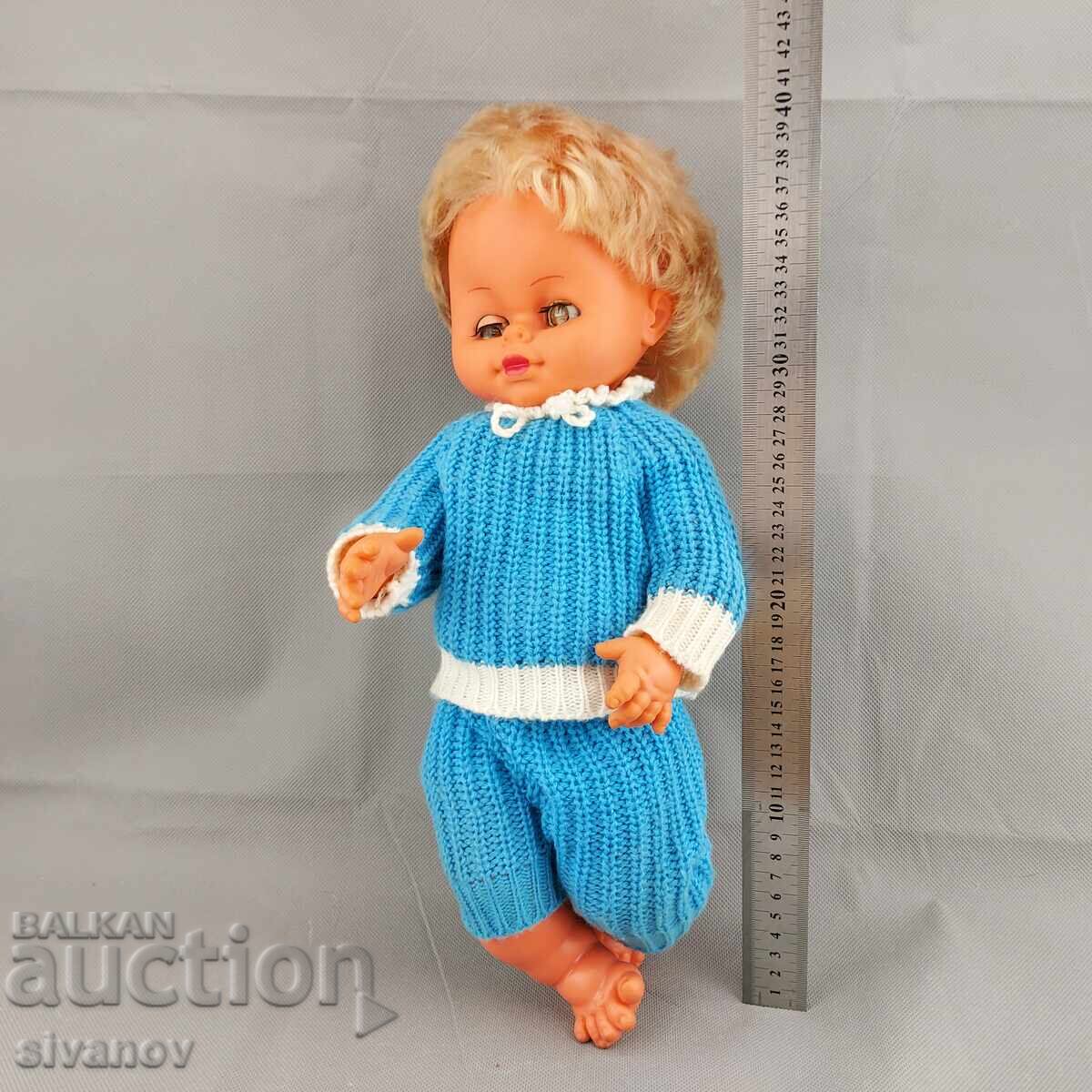 Old Soviet Rubber Plastic Blonde Doll 40cm #3158 - 6