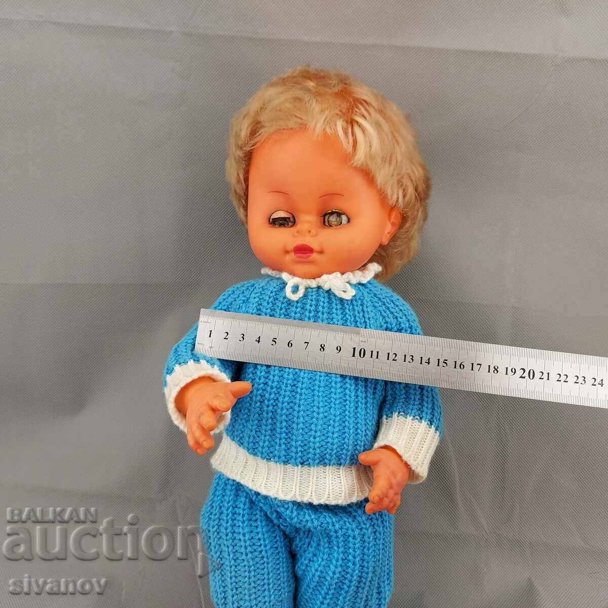 Old Soviet Rubber Plastic Blonde Doll 40cm #3158 - 7