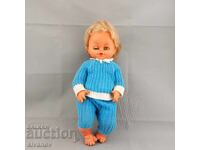 Veche Păpușă Sovietică de Cauciuc Plastic Blondă 40cm #3158