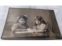 Φωτογραφία Δύο κοριτσάκια Στ. Σόφια 1910 Καρτόνι