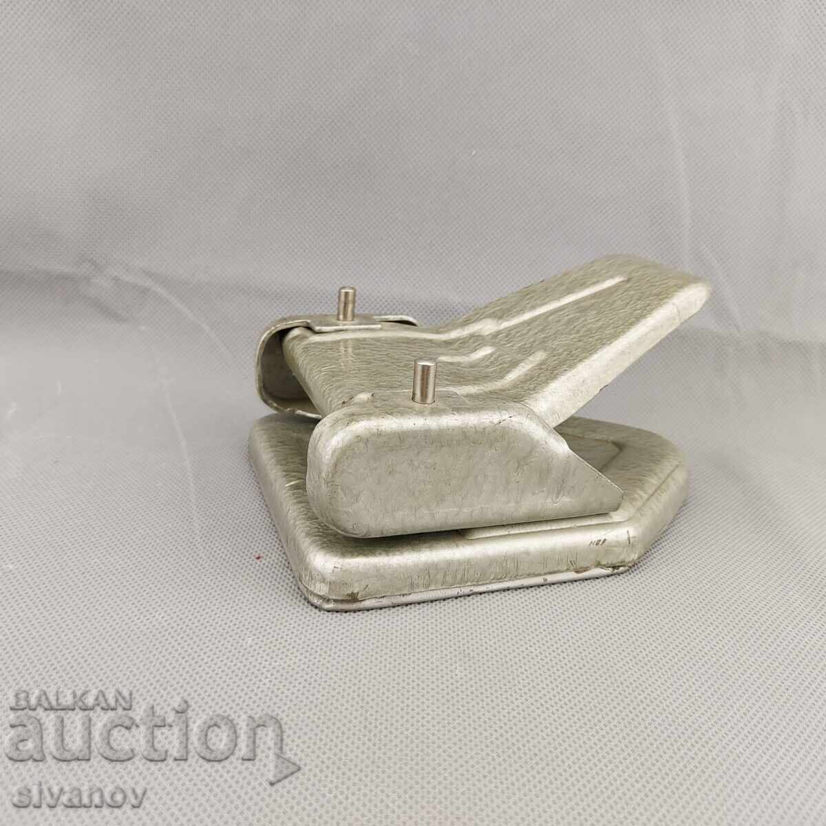 Perforator de hârtie metalic vechi cu două găuri, Polonia #3165