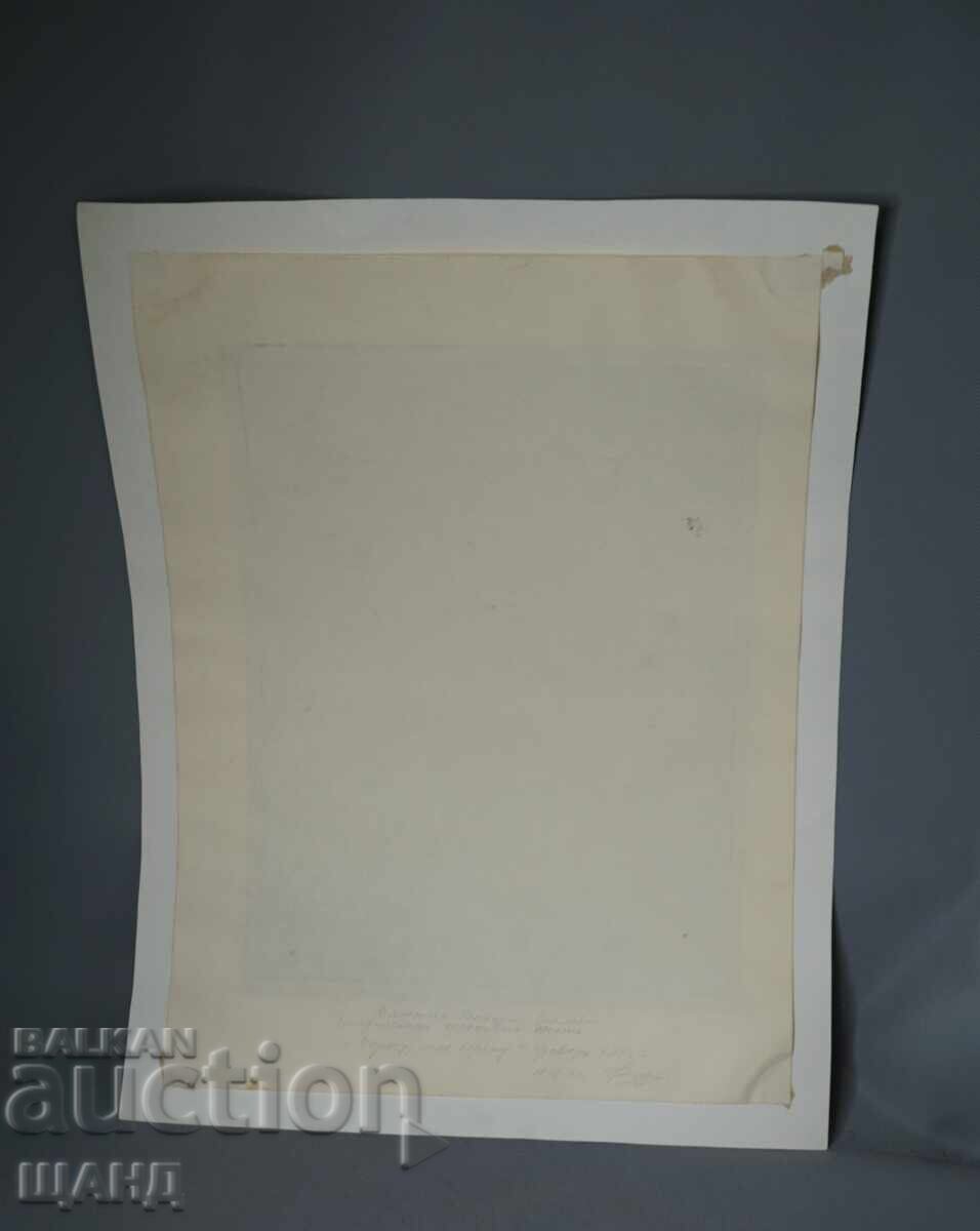 Desen vechi de maestru, grafică, gravură, semnată - 5