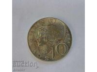 Австрия 10 Шилинга 1958 Сребърна Монета #3205