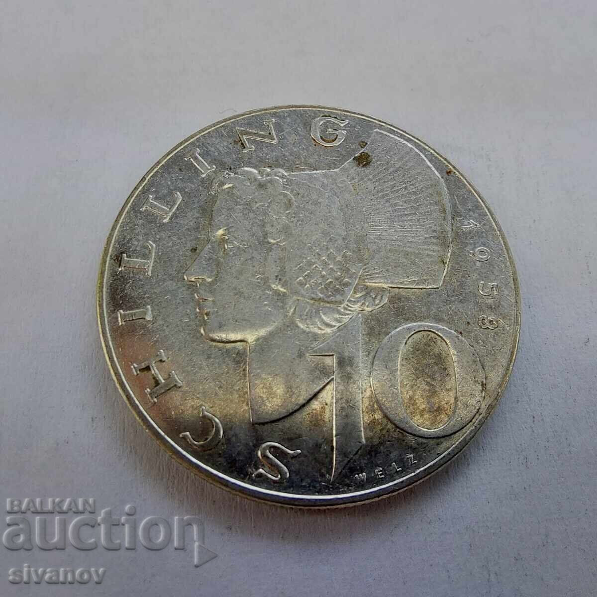 Австрия 10 Шилинга 1958 Сребърна Монета #3207 с цена 12.99 лв. | € 6.64 Австрия 10 Шилинга 1958 Сребърна Монета #3207 с цена 12.99 лв. | € 6.64