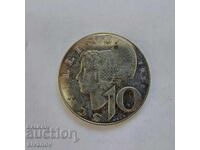 Австрия 10 Шилинга 1958 Сребърна Монета #3207