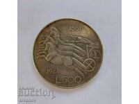 Italia 500 lire 1961 monedă de argint #3208