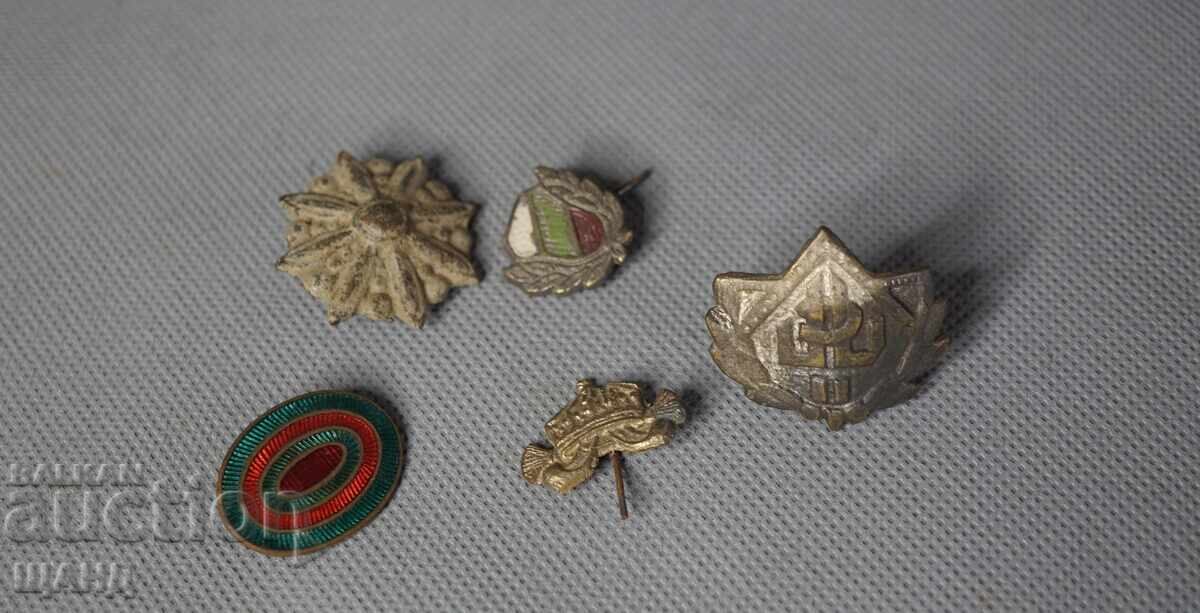 Βασίλειο της Βουλγαρίας παρτίδα στρατιωτικών σημάτων στολή κοκάρδα κορώνα Βασίλειο της Βουλγαρίας παρτίδα στρατιωτικών σημάτων στολή κοκάρδα κορώνα