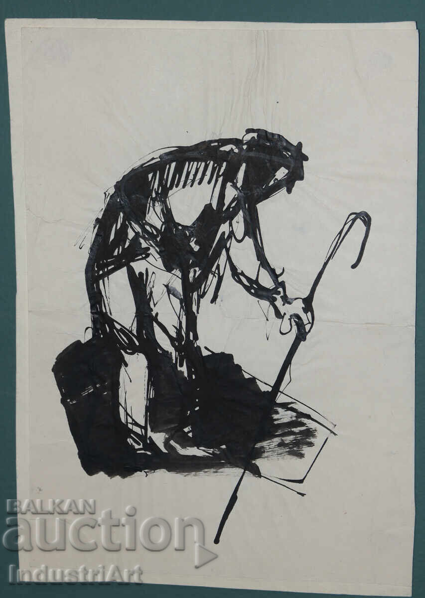 Interesting Ink Portrait Painting with price 100.00 BGN | € 51.13