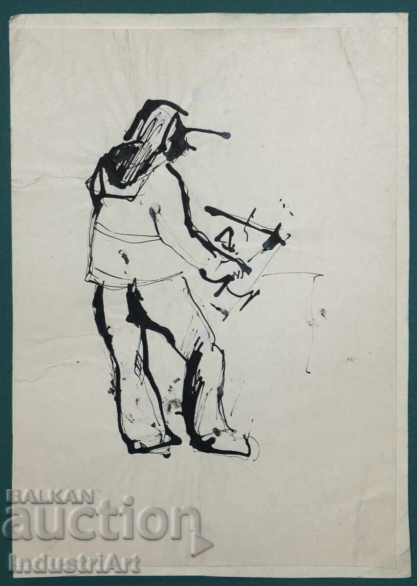 Ενδιαφέρουσα εικόνα μελάνι πορτρέτο με τιμή 100.00 BGN | € 51.13