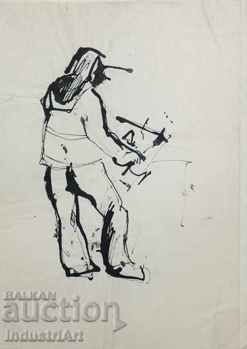 Ενδιαφέρουσα εικόνα μελάνι πορτρέτο