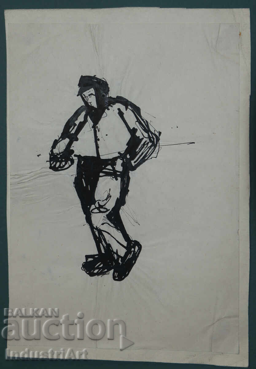 Интересна картина туш портрет с цена 100.00 лв. | € 51.13