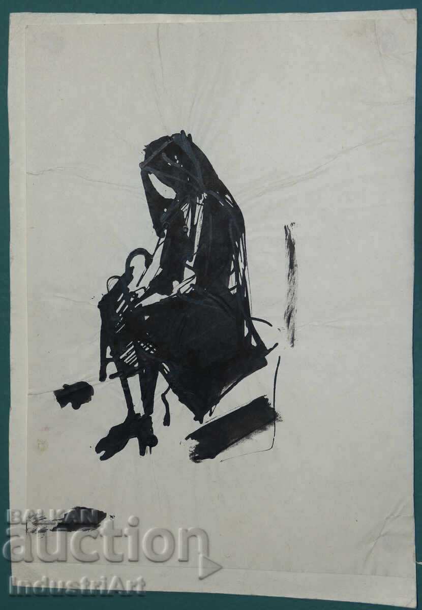 Interesting ink painting, female figure with price 100.00 BGN | € 51.13 Interesting ink painting, female figure with price 100.00 BGN | € 51.13