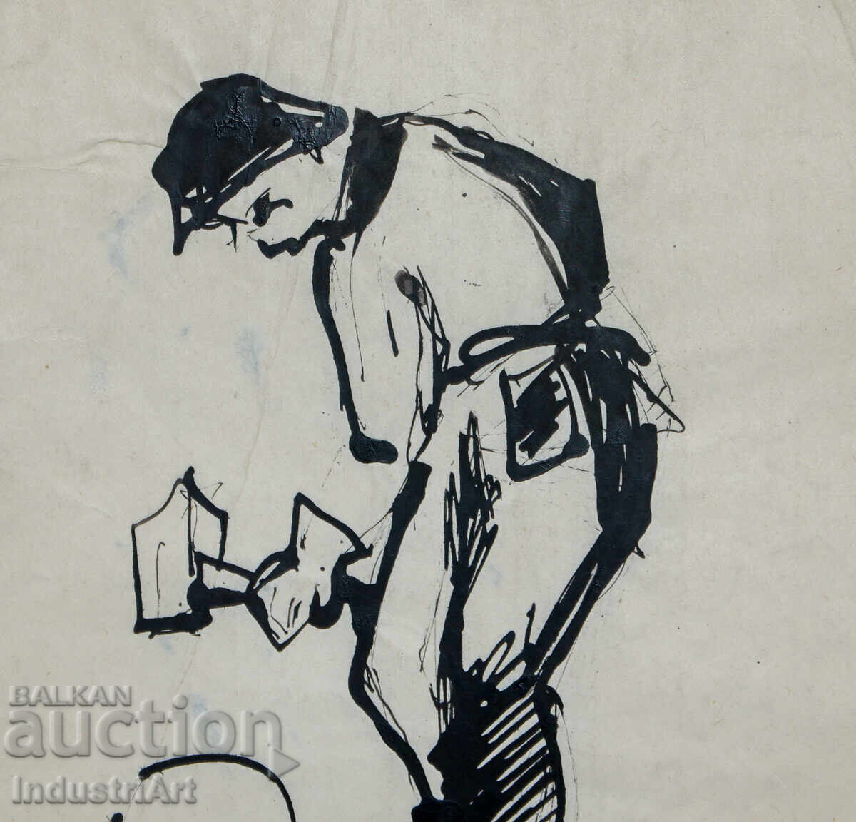 Delivery of Interesting ink painting by a blacksmith