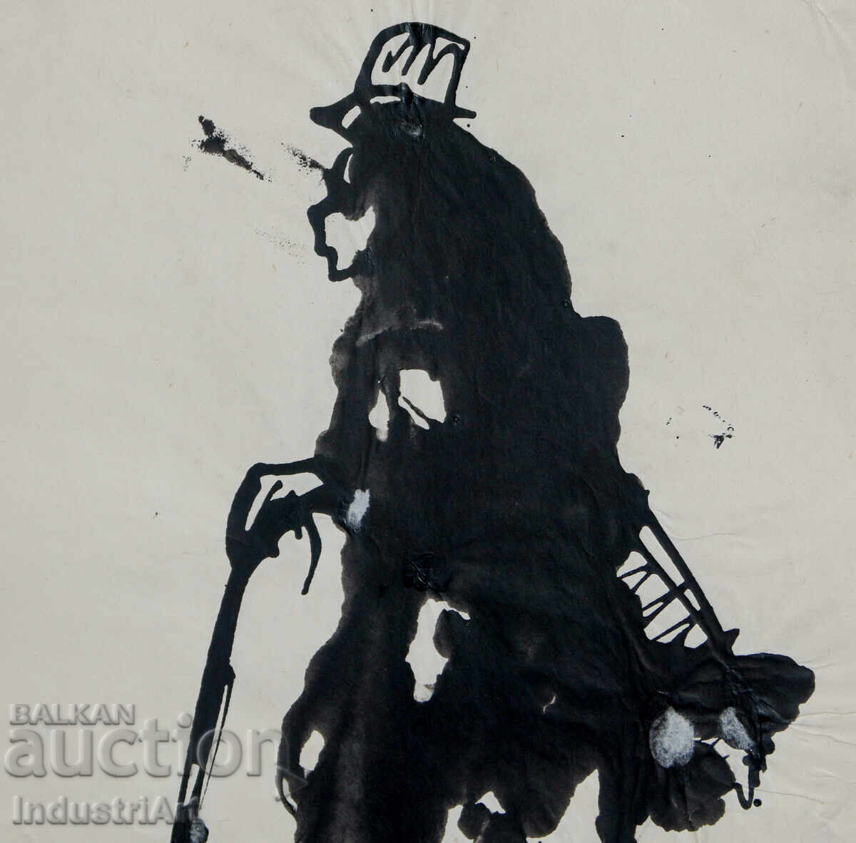 Delivery of Interesting ink portrait painting 1960