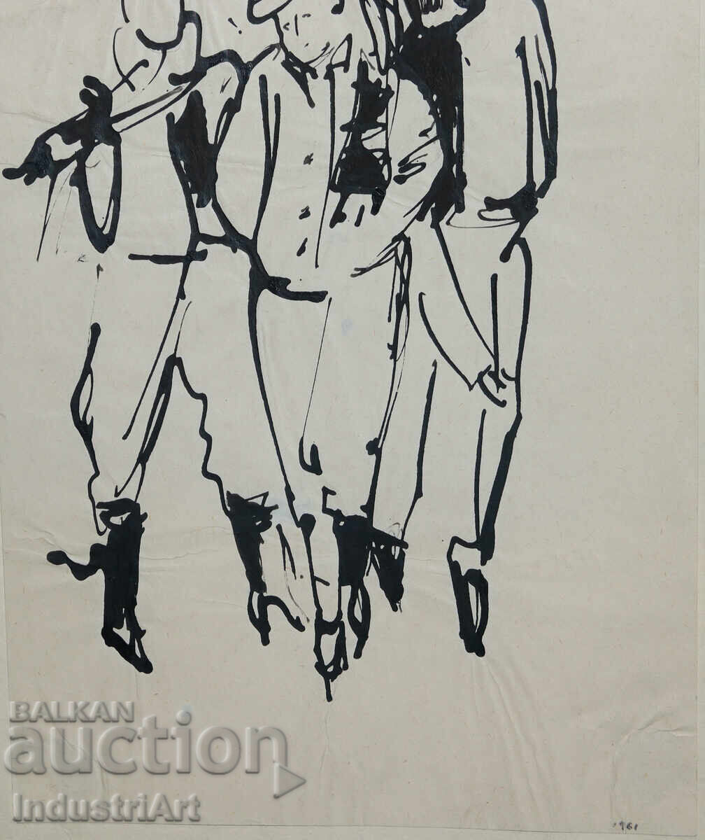 Ενδιαφέρουσα εικόνα με μελάνι γυναικείες φιγούρες 1961 - 5