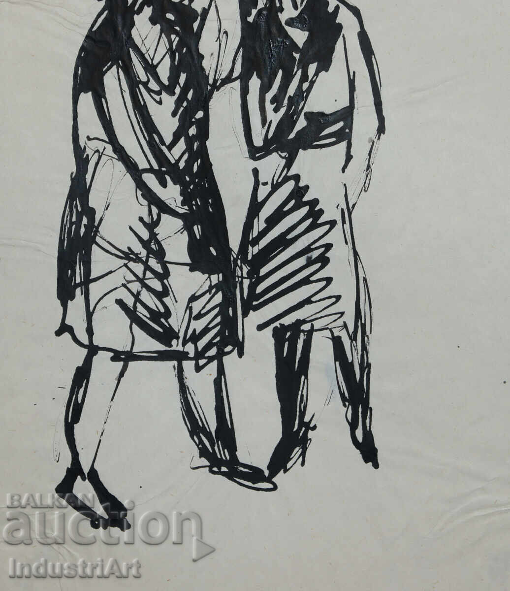 Ενδιαφέρουσα εικόνα με μελάνι γυναικείες φιγούρες 1961 - 5