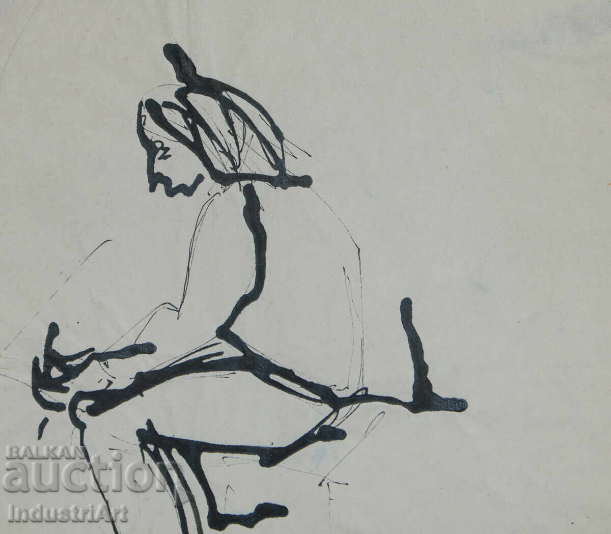 Delivery of Interesting Ink Portrait Painting