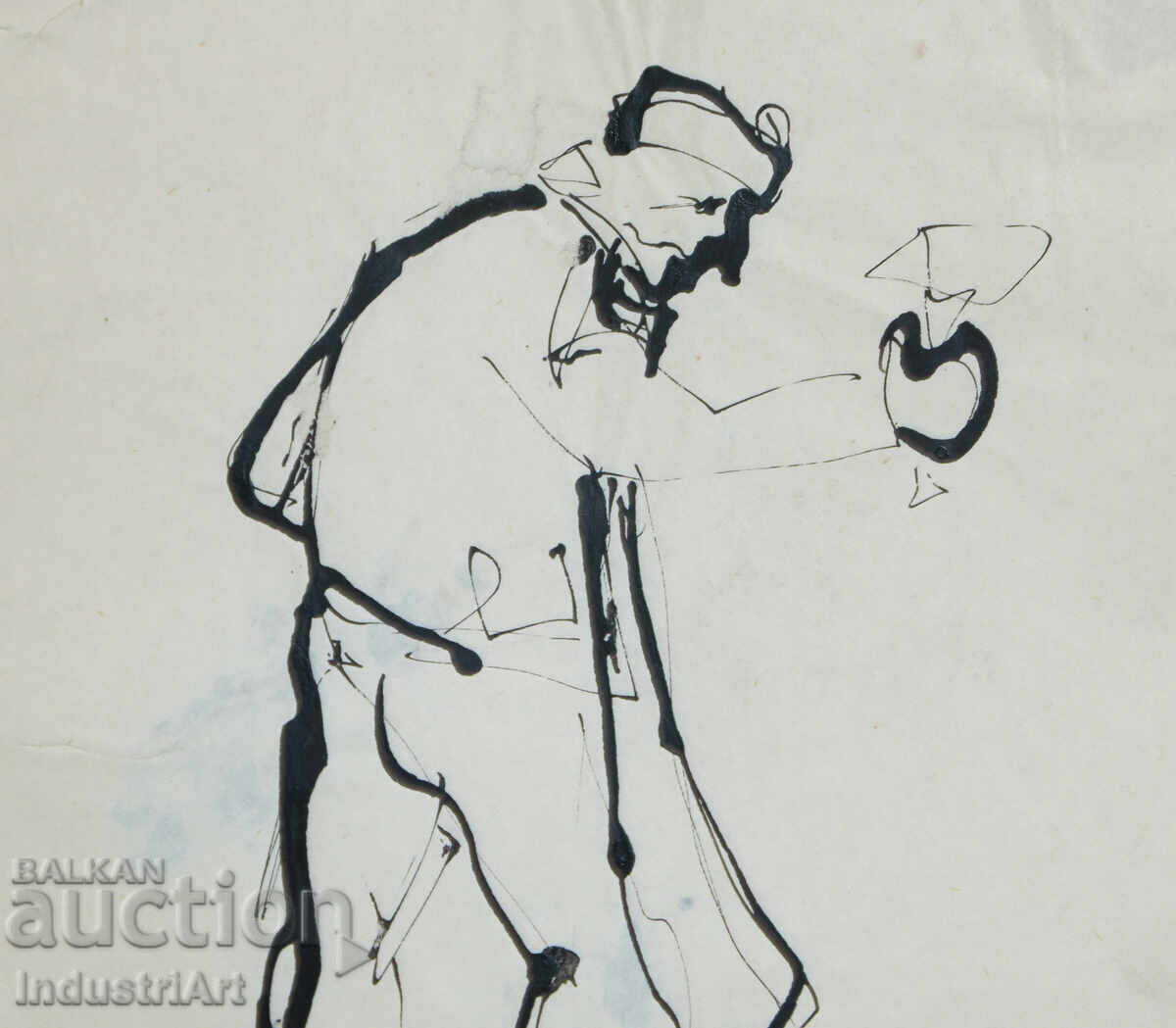 Delivery of Interesting Ink Portrait Painting