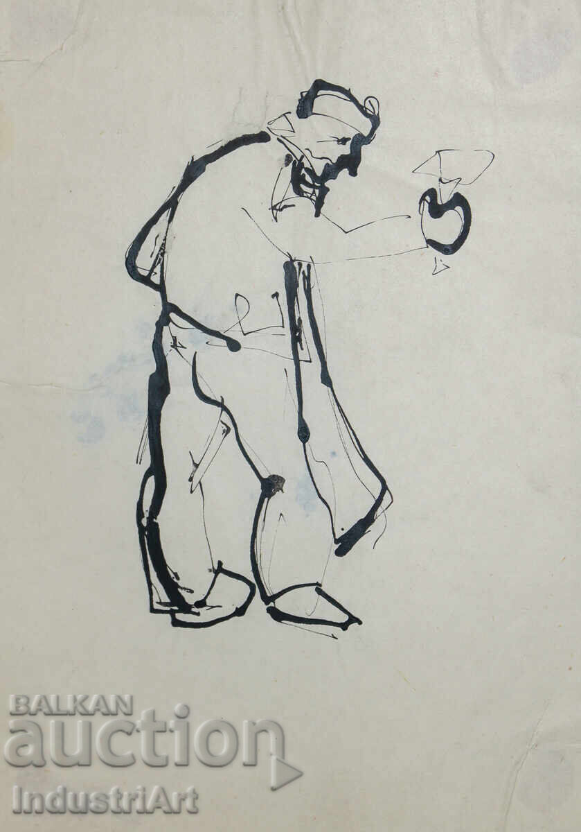 Interesting Ink Portrait Painting