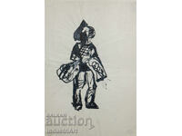 Tablou interesant, portret în tuș