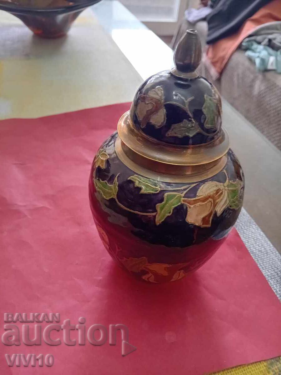 Cutie de bijuterii antic, bronz, aurire