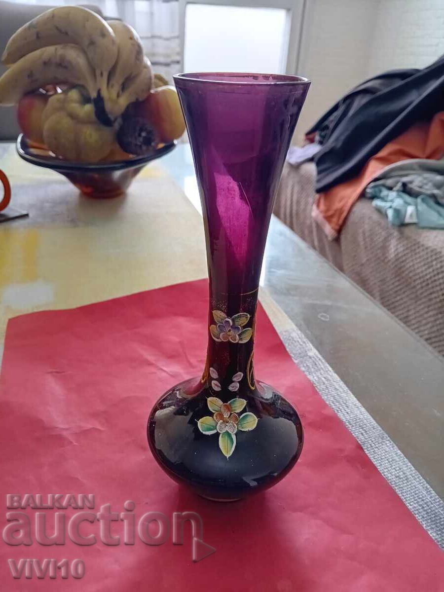 Vază veche Bohemia, Cehia 24cm Vază veche Bohemia, Cehia 24cm