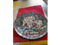 Antique plate, mother-of-pearl, Thailand, 20cm
