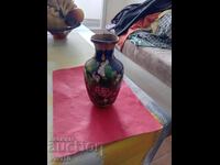 Vază veche, bronz, email, cloisonné