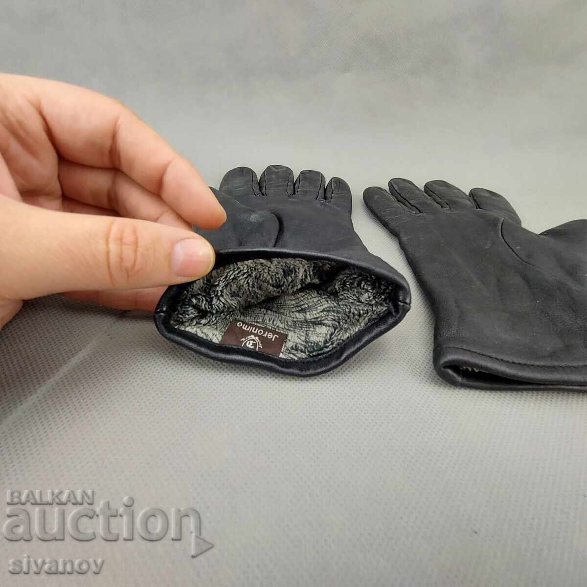 Δημοπρασία Παλιά μαύρα δερμάτινα γάντια Jeronimo Μέγεθος S #3277