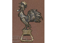 Interesantă scrumieră decorativă din alamă, cocoș