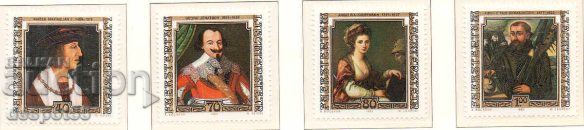 1982. Лихтенщайн. Картини на известни гости в Лихтенщайн.