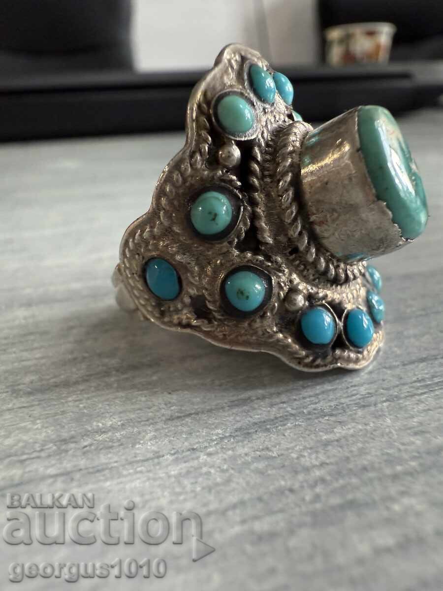 Silver ring with turquoise №7537 with price 150.00 BGN | € 76.69