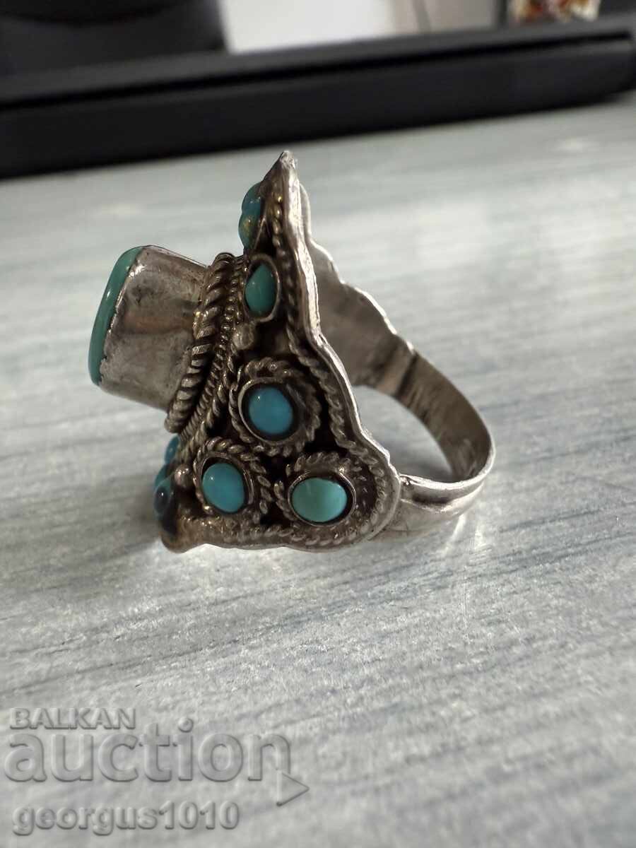 Auction  Silver ring with turquoise №7537