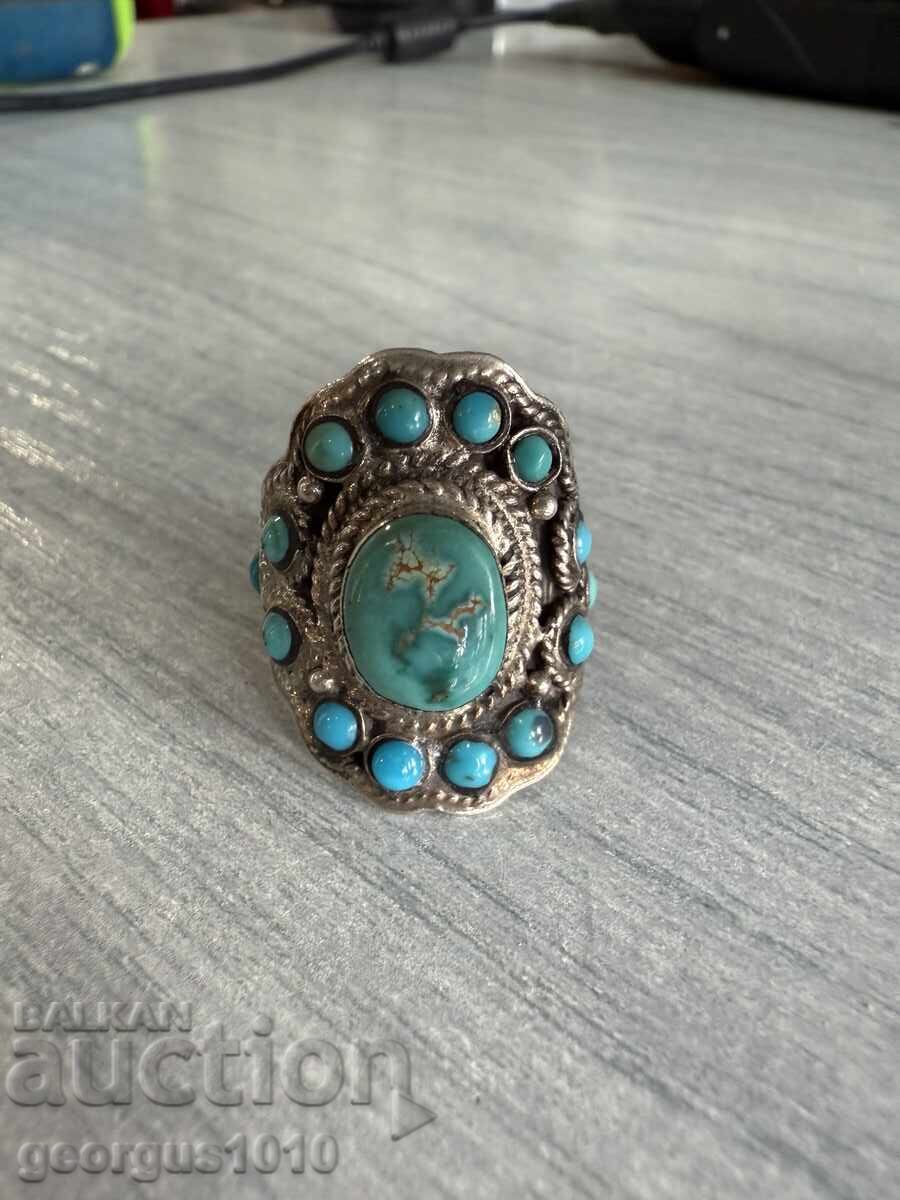 Silver ring with turquoise №7537
